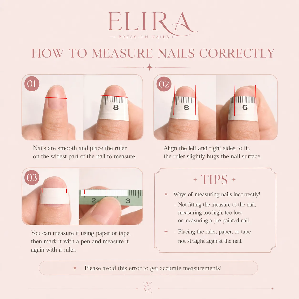 How to measure your press-on nails width